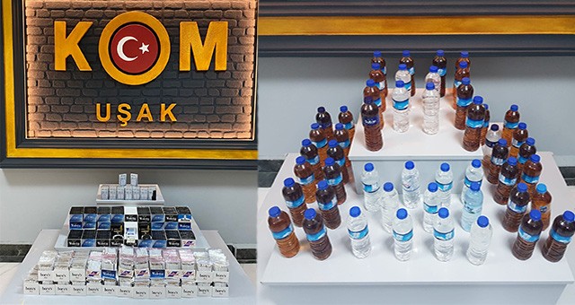 UŞAK’TA 10.560 ADET BANDROLSÜZ MAKARON VE 50 PAKET KAÇAK SİGARA ELE GEÇİRİLDİ