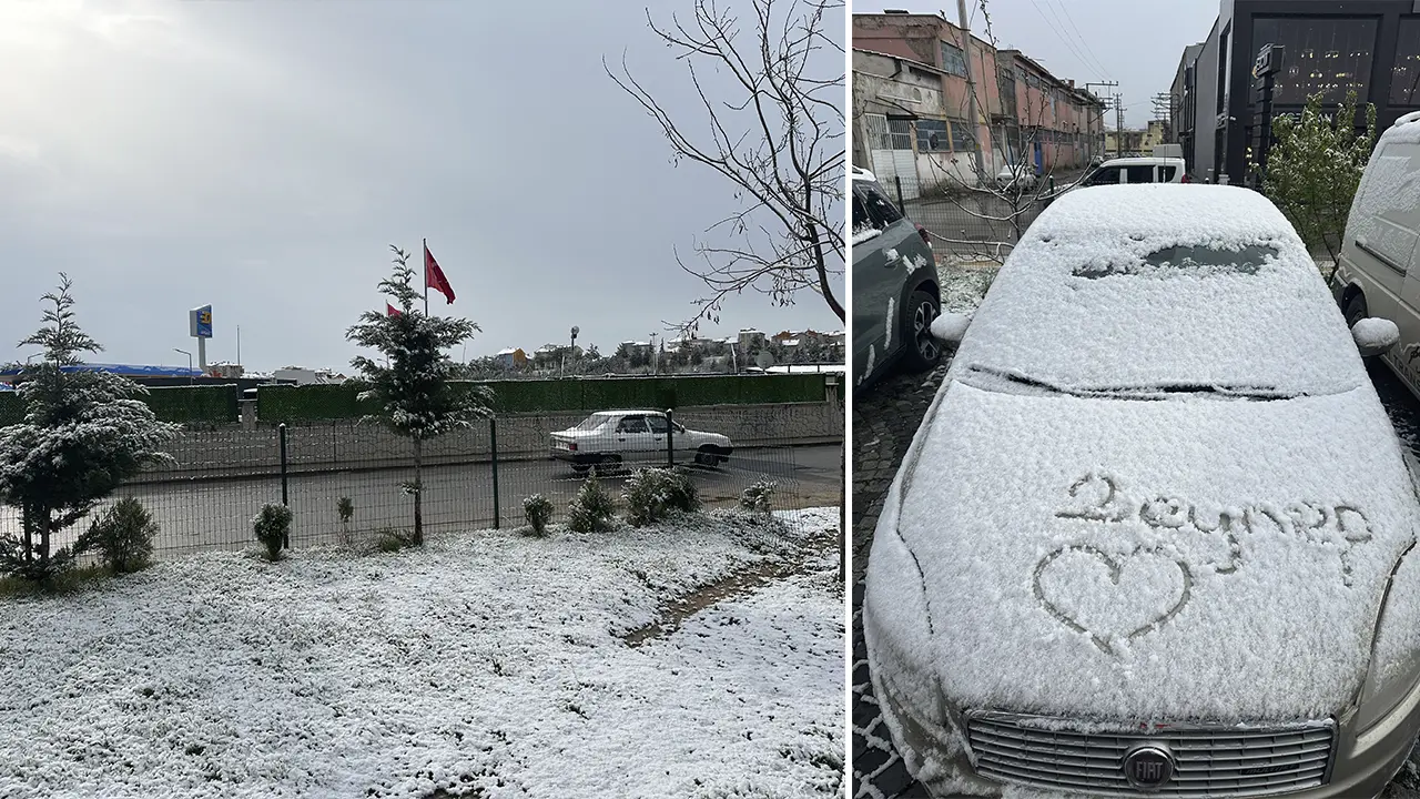 Uşak'a Nisan Ayında Kar Yağdı