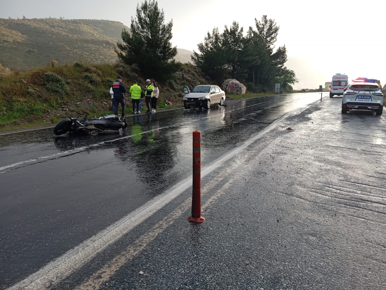 Aydın'da otomobille çarpışan motosikletin sürücüsü hayatını kaybetti