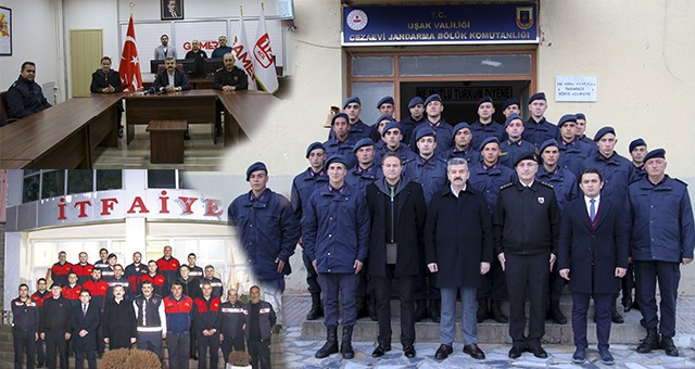 Uşak Valisi Ergün, yılın son akşamında görev başındaki personeli ziyaret etti