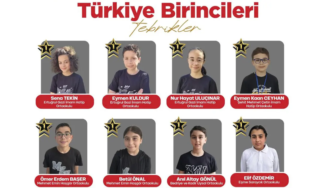 Uşak’tan 8 Öğrenci Türkiye Birincisi Oldu!