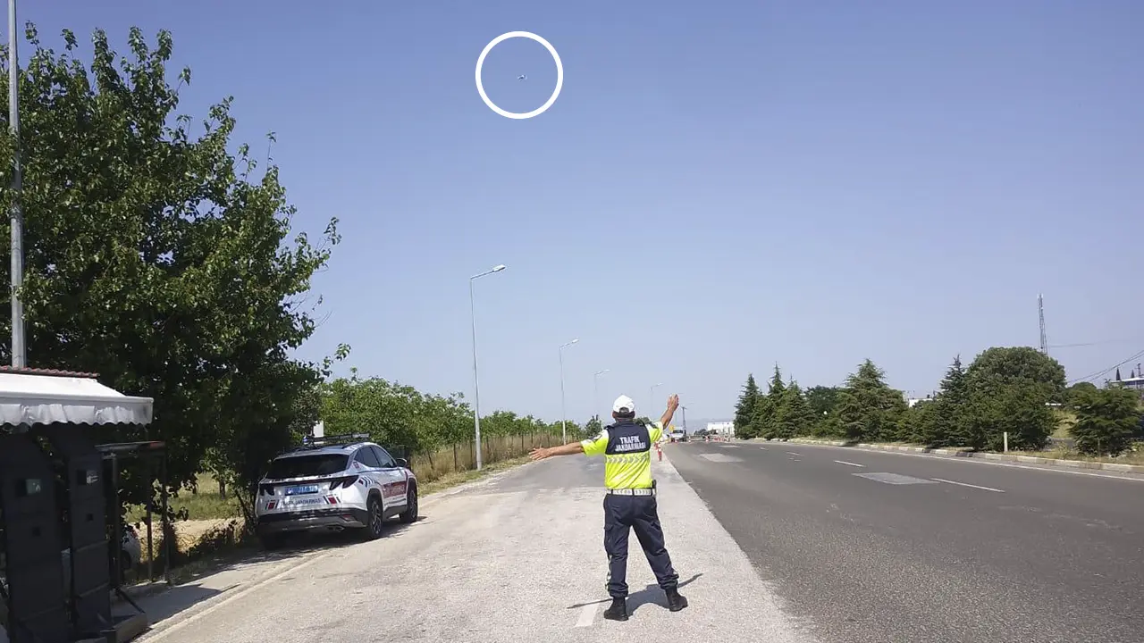 Uşak’ta Trafik Denetimine Hava Desteği!