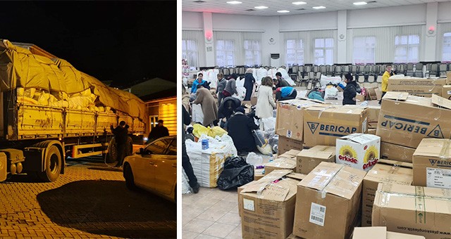 BANAZ'DAN DEPREM BÖLGESİNE YARDIM TIRLARI GÖNDERİLDİ