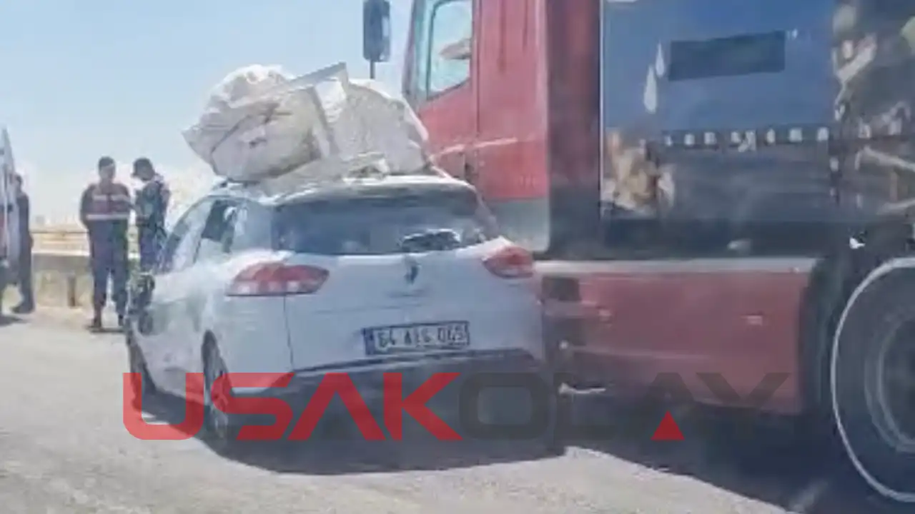 Uşak Girişinde Kaza: Otomobil ile Tır Çarpıştı: 1 Yaralı