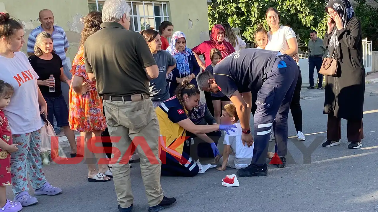 Uşak’ta Cip Bisikletli Küçük Çocuğa Çarptı!