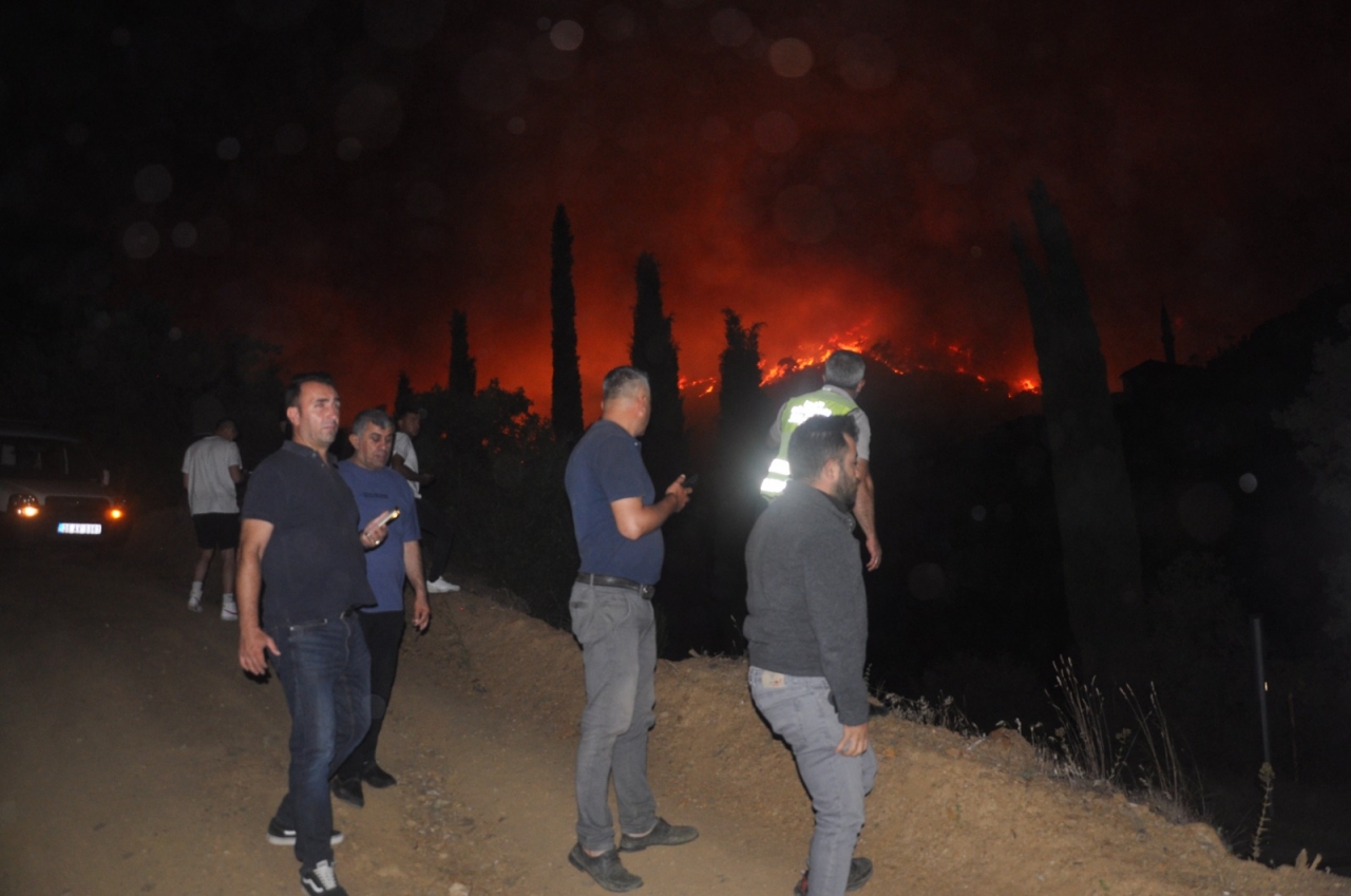 İzmir'in Ödemiş ilçesinde ormanlık alanda çıkan yangına müdahale ediliyor