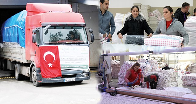 UŞAKLI SANAYİCİLERDEN DEPREM BÖLGESİNE 1,5 MİLYON BATTANİYE