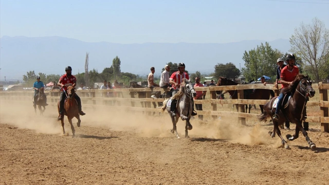 Kütahya'daki rahvan at yarışlarında 40 şehirden 100 at mücadele etti