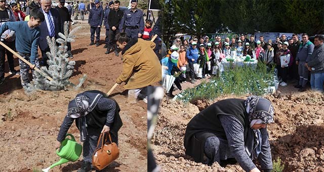 UŞAK'TA 6 ŞUBAT DEPREM ŞEHİTLERİ HATIRA ORMANI OLUŞTURULDU