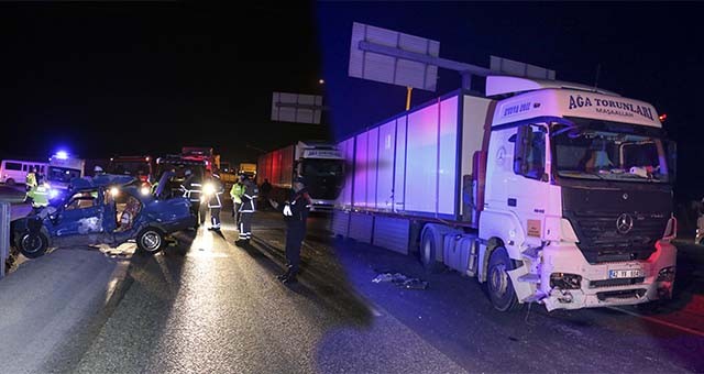 UŞAK'TA TIR İLE OTOMOBİLİN ÇARPIŞMASI SONUCU 1 KİŞİ ÖLDÜ, 3 KİŞİ YARALANDI