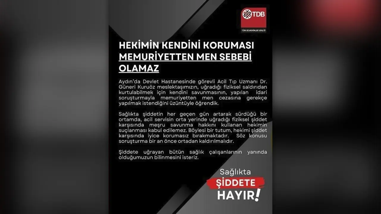 Uşak Diş Hekimleri Odası’ndan Sağlıkta Şiddet Tepkisi