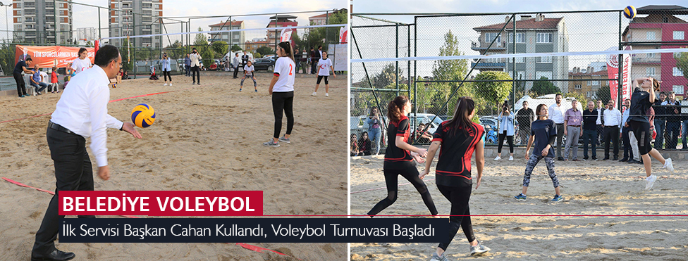 İlk Servisi Başkan Cahan Kullandı, Voleybol Turnuvası Başladı