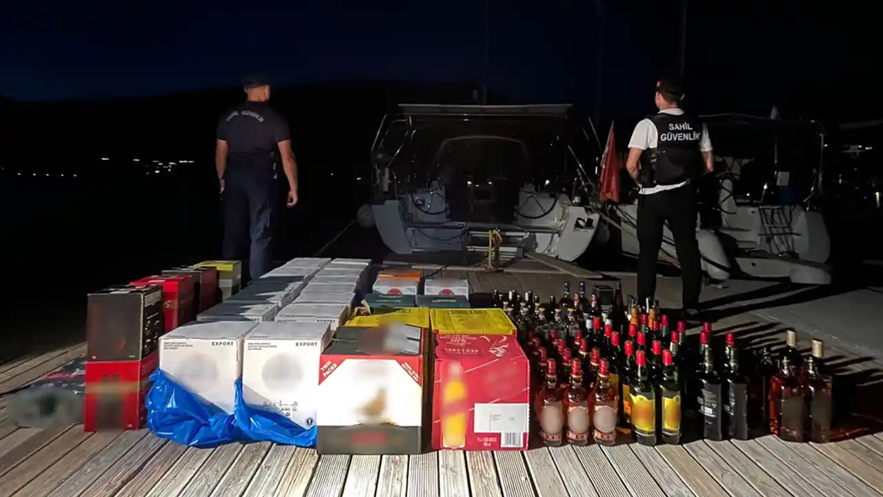 Muğla'da motoryatta kaçak içki, uyuşturucu ve silah ele geçirildi