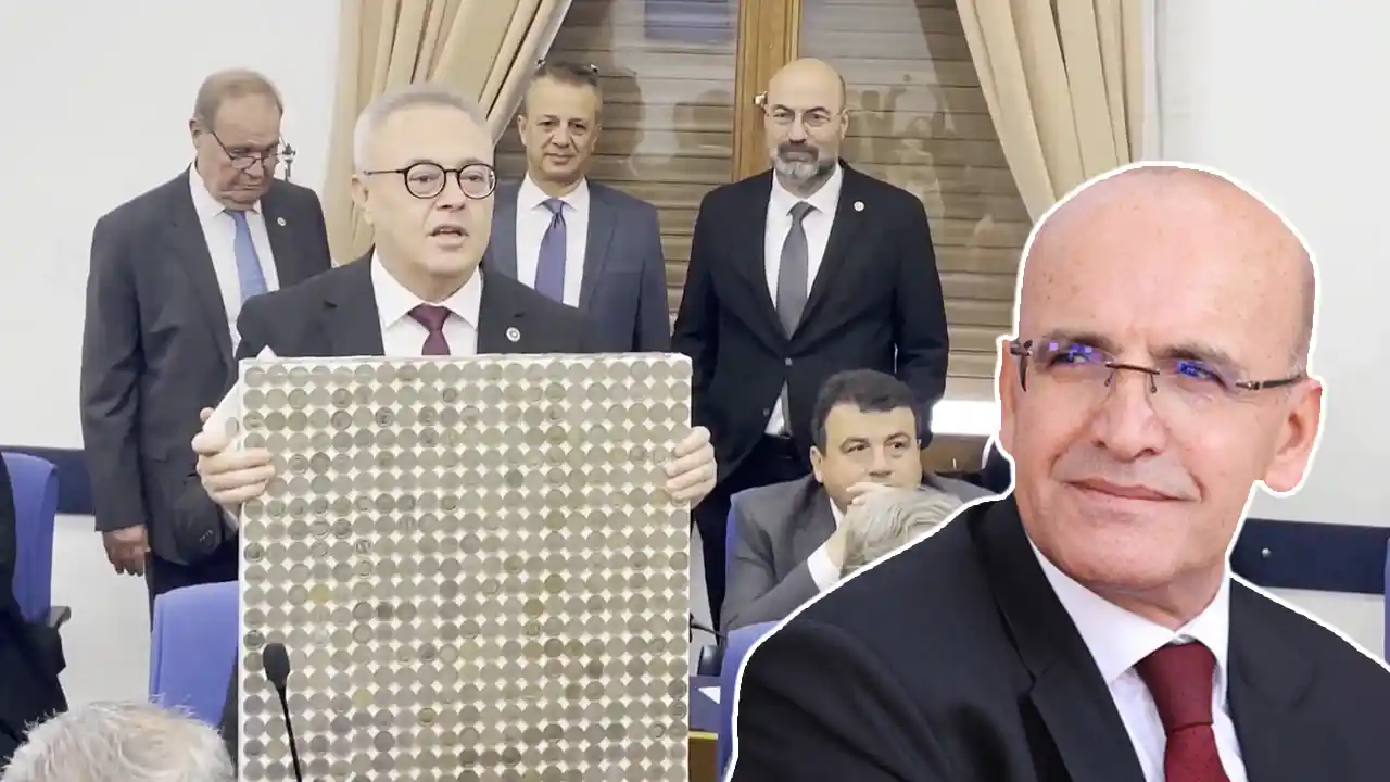 Karaoba’dan Meclis’te 1 TL’lik tabloyla ekonomi protestosu