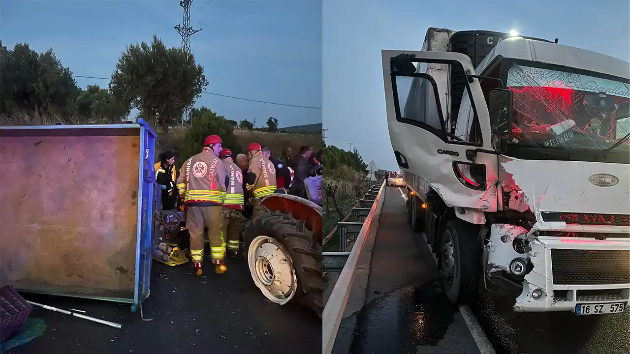 Manisa'da kamyonun çarptığı traktördeki 2 kişi öldü, 5 kişi yaralandı