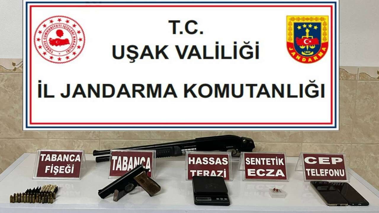 Uşak’ta uyuşturucu ve silah operasyonu