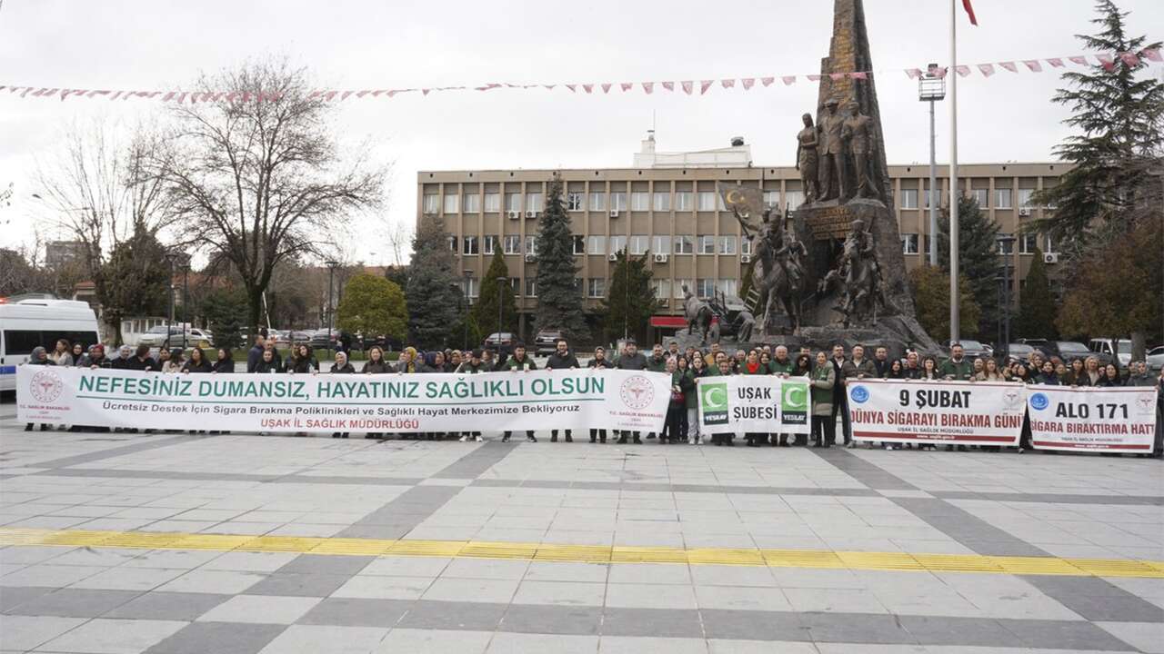 Uşak’ta sigaraya karşı yürüyüş düzenlendi