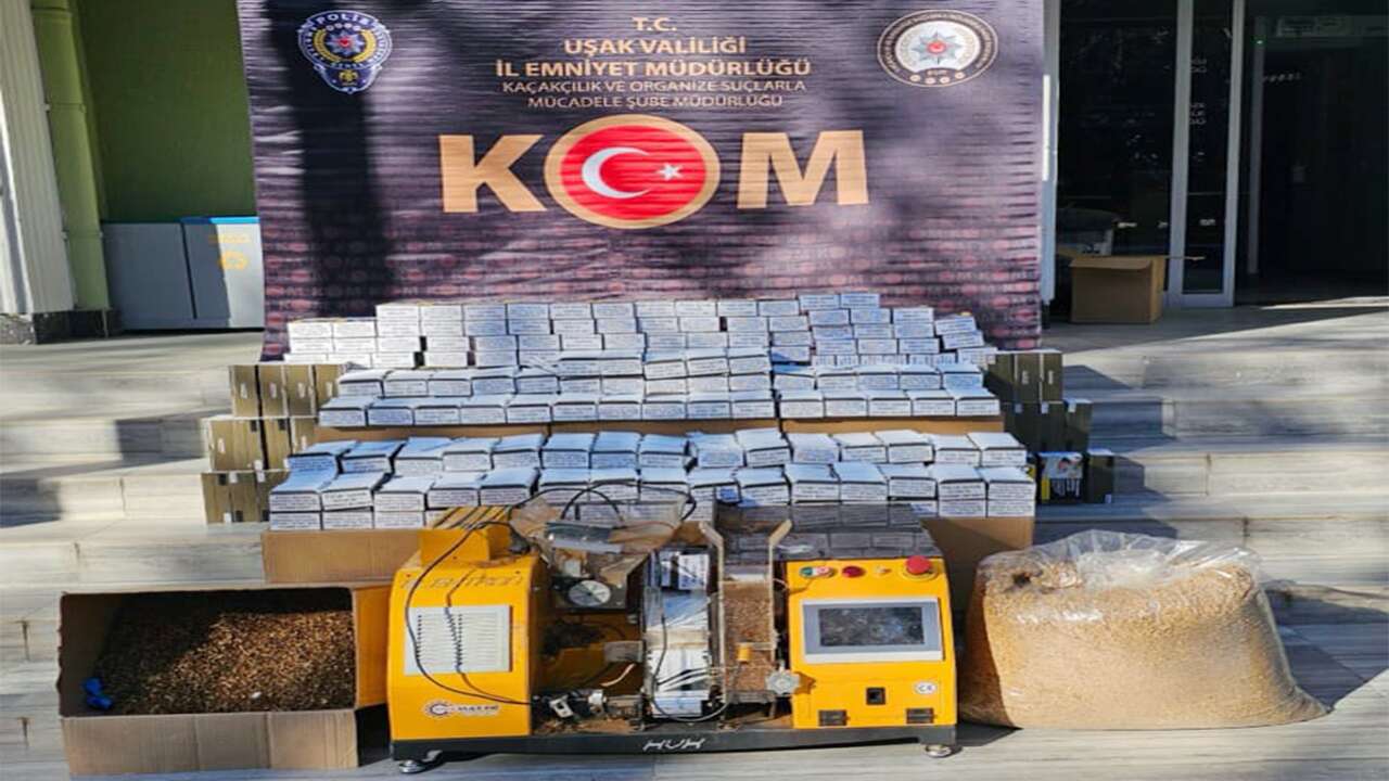 Uşak'ta 66 bin 200 adet kaçak makaron ele geçirildi