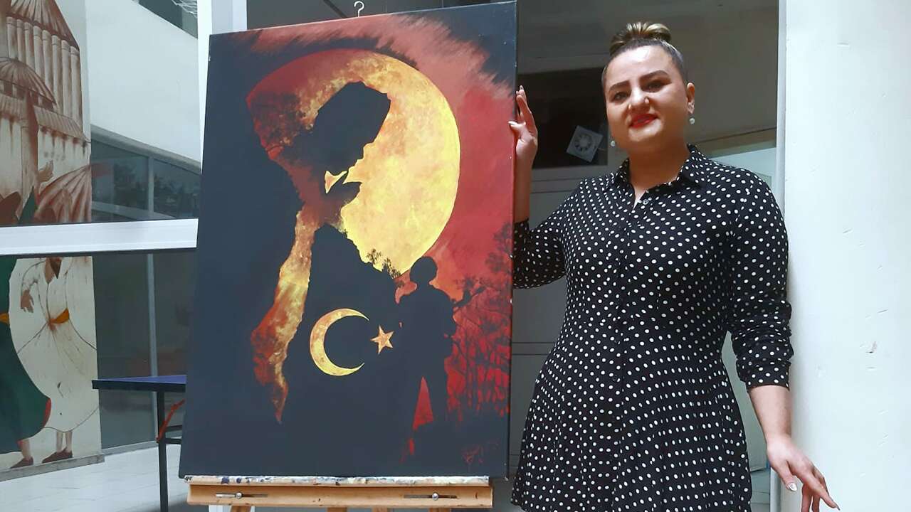 Uşaklı ressamdan “Çanakkale’nin Ruhu”na duygusal yorum