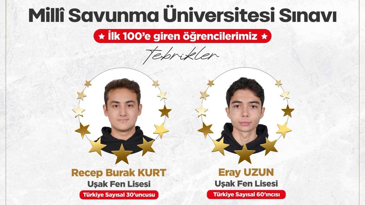 Uşak Fen Lisesi öğrencilerinden MSÜ'de çifte derece