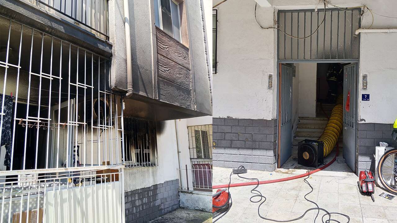 Aydın'da klima kaynaklı olduğu değerlendirilen patlama sonrası yangında 1 kişi öldü, 1 kişi yaralandı