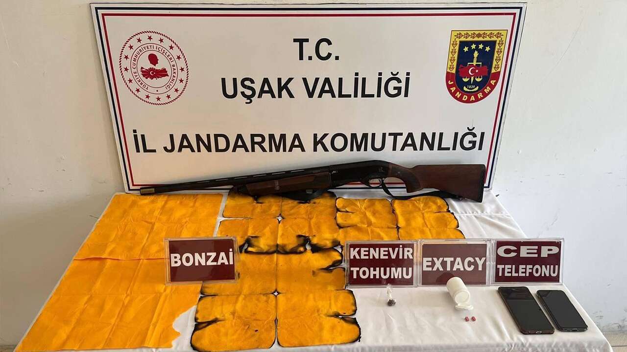 Eşme ve Banaz'da uyuşturucu ve silah operasyonu