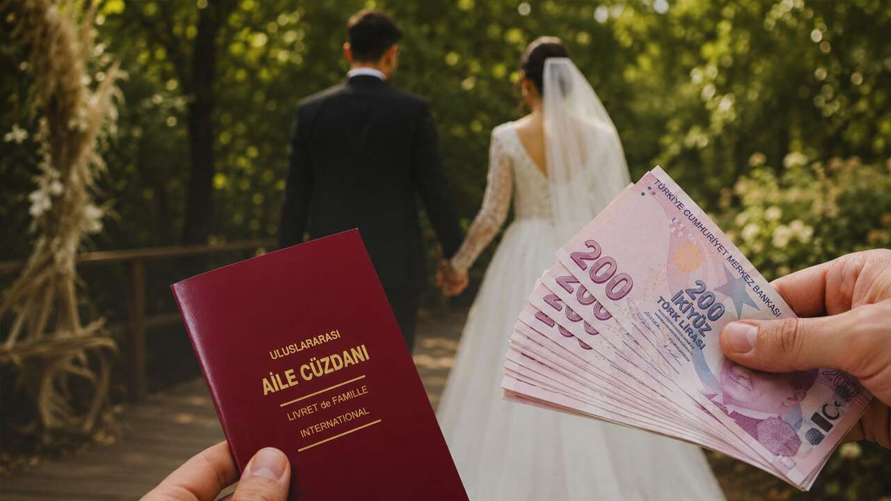Uşak’ta 500 bin TL çeyiz desteği alan çift dünyaevine girdi