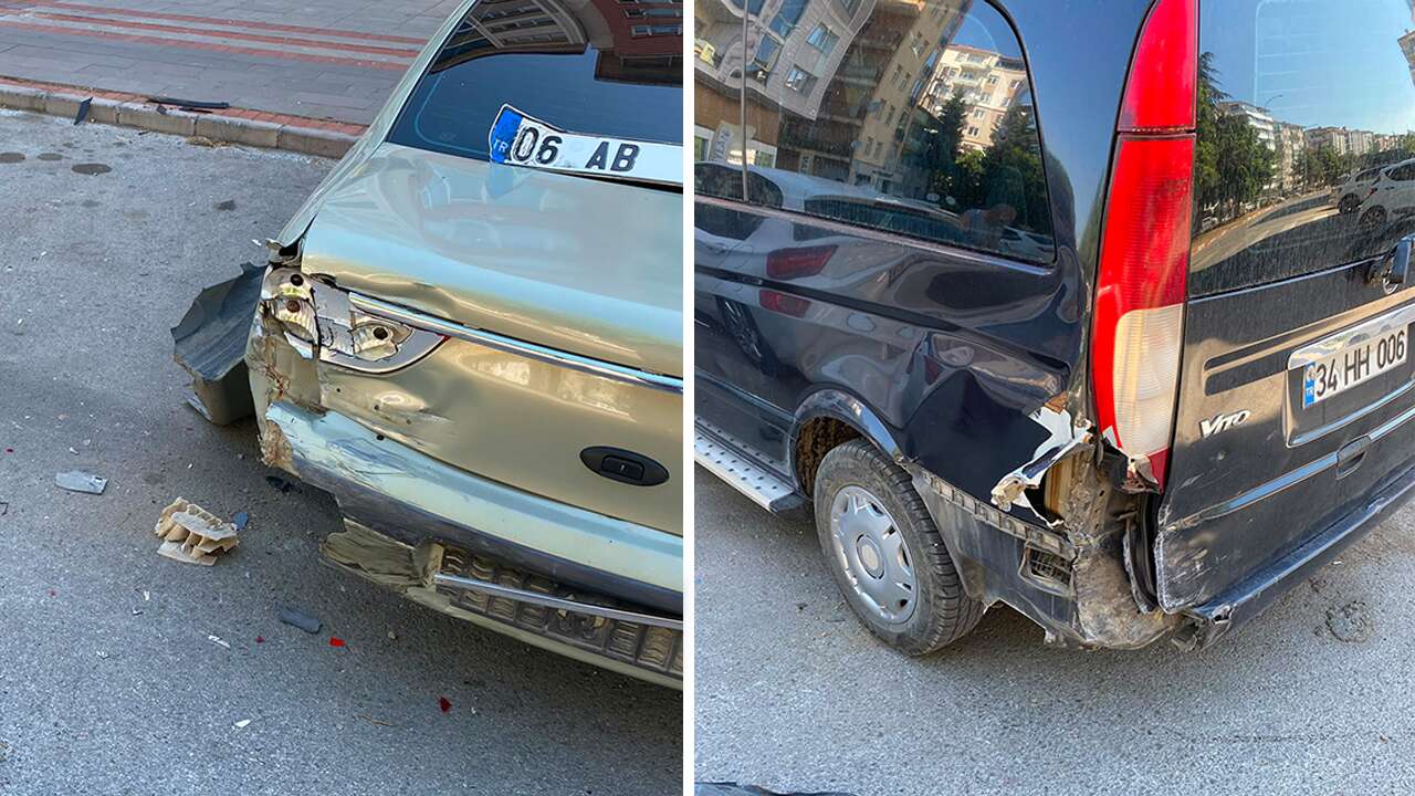Alkollü sürücü park halindeki araçlara çarpıp kaçtı