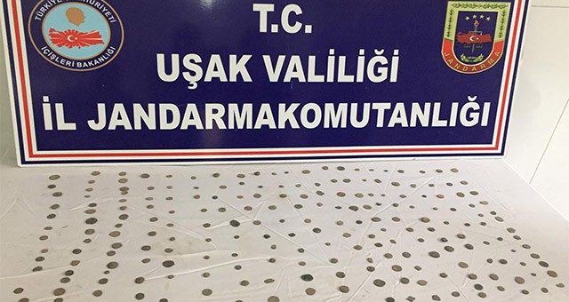 Banaz'da 225 sikke ele geçirildi
