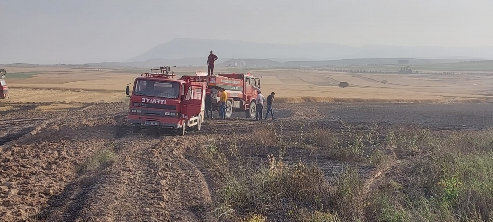 Dazkırı'da buğday tarlasında çıkan yangın söndürüldü