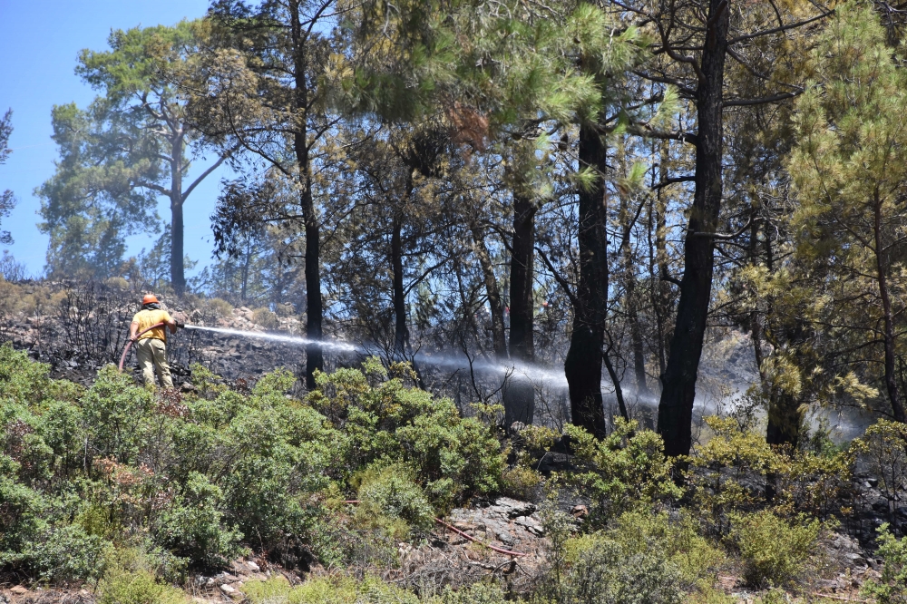 GÜNCELEME - Marmaris'te ormanlık alanda yangın çıktı