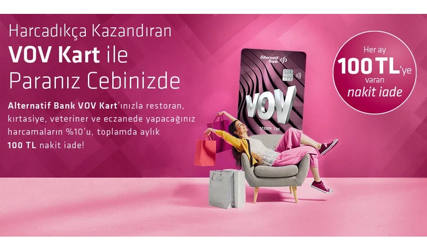 Alternatif Bank VOV Kart ile anında 200 tl nakit iadesi kazanılıyor