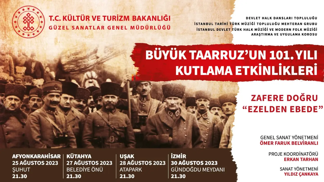 Uşak'ta Büyük Taarruzun 101. Yılı  Coşku İle Kutlanacak!