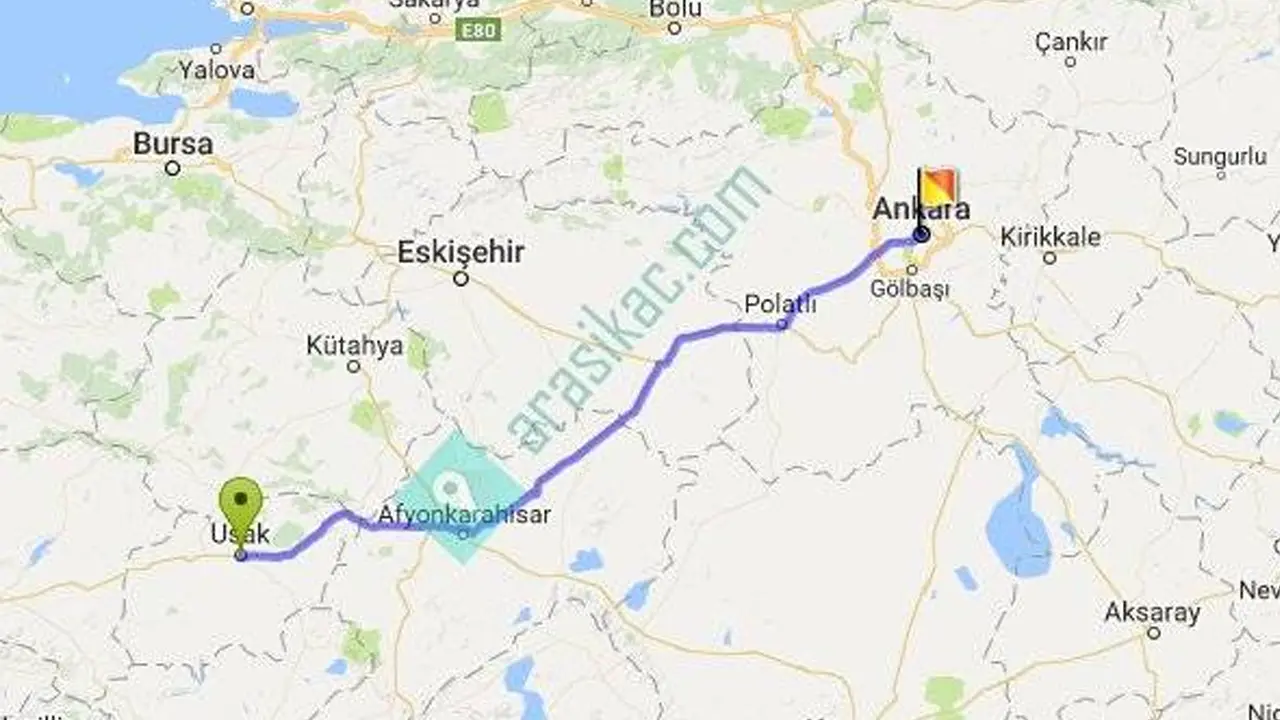 Uşak – Ankara Arası Kaç Km Uşak – Ankara Arası Mesafe