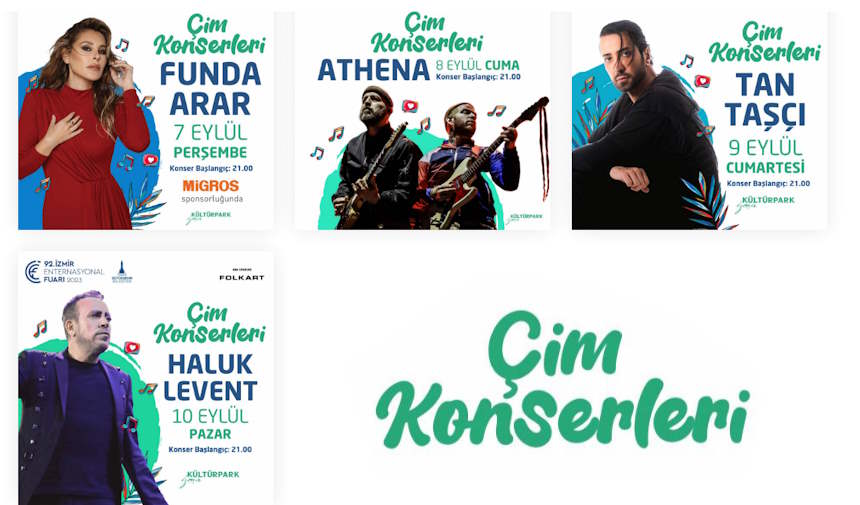 2023 İzmir Fuarı Çim Konserleri: Funda Arar, Athena, Tan Taşçı, Haluk Levent