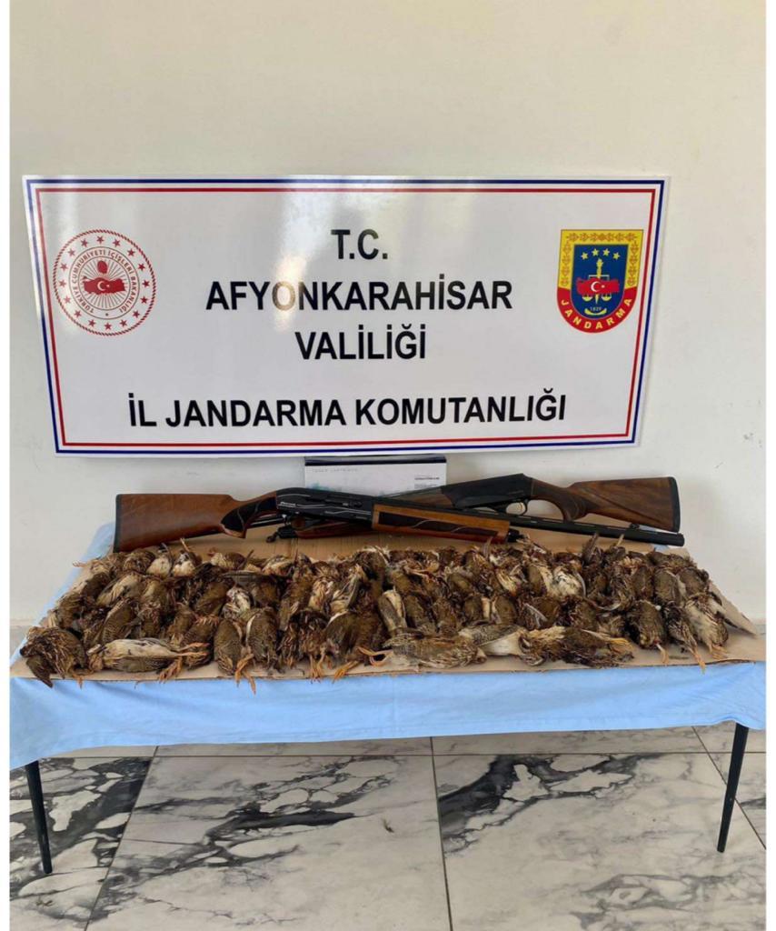 Afyonkarahisar'da kaçak av yapan 2 kişiye 73 bin 150 lira para cezası kesildi