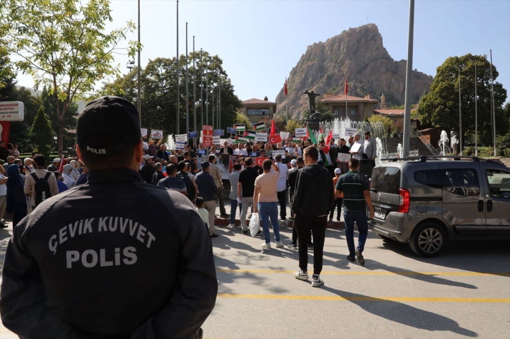 Afyonkarahisar'da Filistinlilere destek yürüyüşü yapıldı