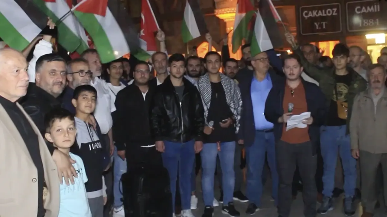 Uşak'tan Filistinlilere destek gösterisi