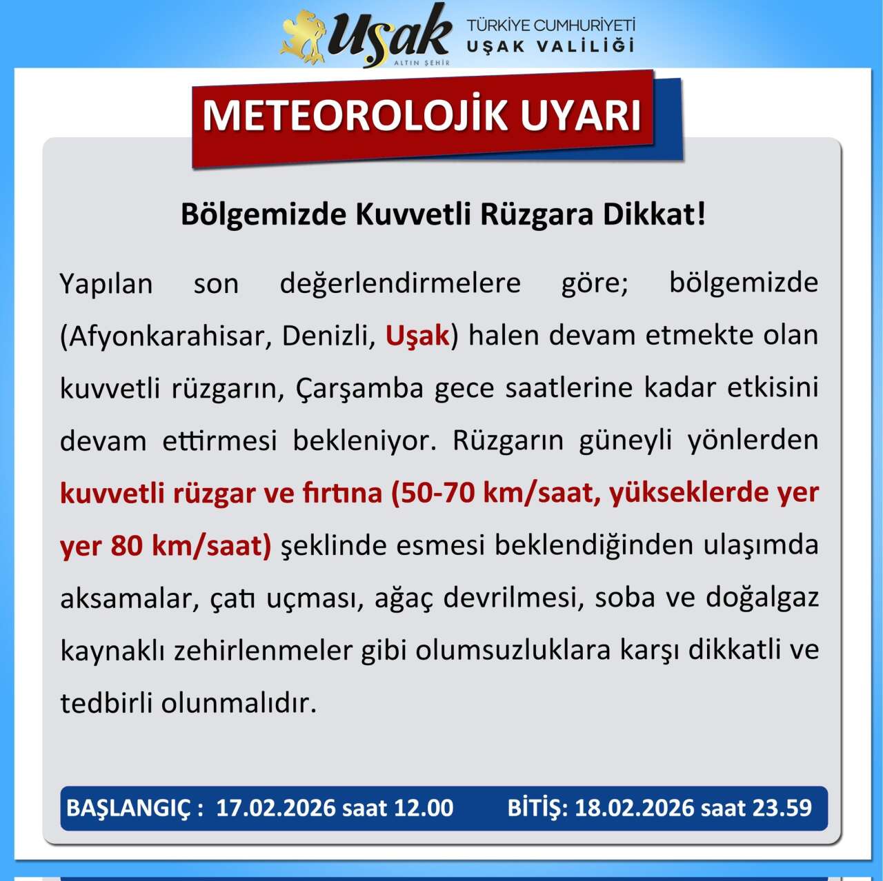 usak-firtina-valilik-uyari