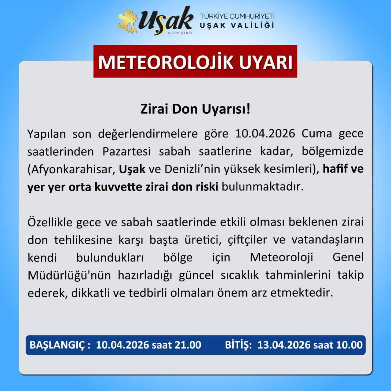 usak-valiligi-zirai-don-uyari